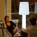 lampa tarasowa w kształcie lampy z abażurem