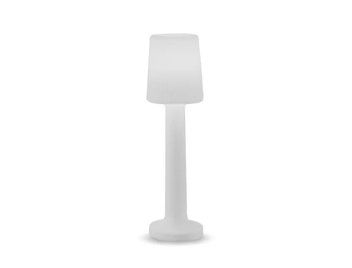 nowoczesna lampa tarasowa LED w  kształcie lampy podłogowej z abażurem