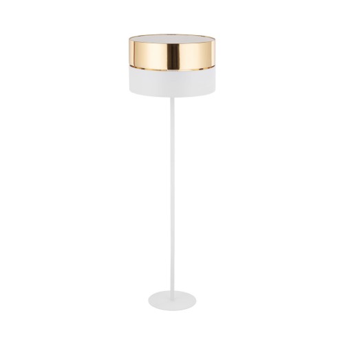 Lampa stojąca biało złota