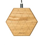 Drewniana ładowarka do telefonu - indukcyjna -Hexagon Dąb