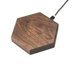 Drewniana ładowarka do telefonu - indukcyjna -Hexagon Orzech