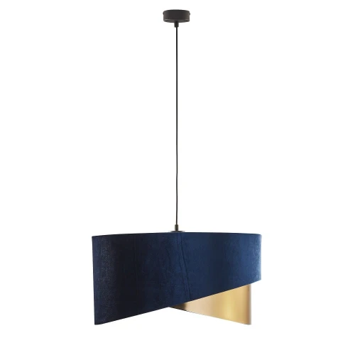 6434_TERCINO_lampa wisząca z abażurem niebiesko złotym