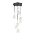 Nowoczesna lampa sufitowa z wiszącymi kloszami