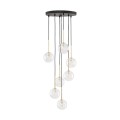 Nowoczesna lampa sufitowa z wiszącymi kloszami