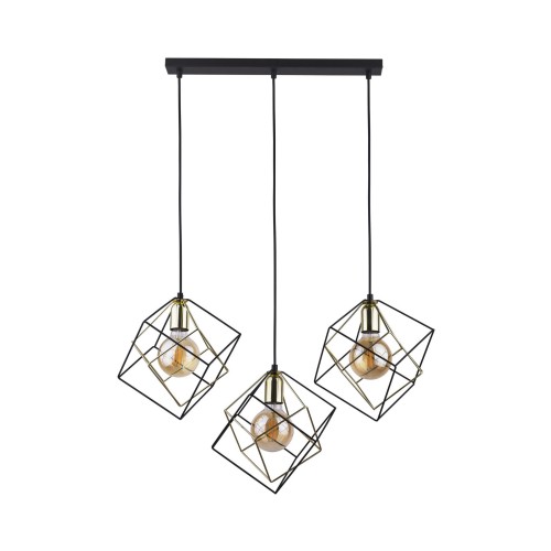 Nowoczesna lampa sufitowa z wiszącymi metalowymi kloszami