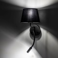 kinkiet z abażurem i z lampką do czytania czarny