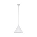 LAMPA WISZĄCA Z BIAŁYM KLOSZEM-STOŻKIEM