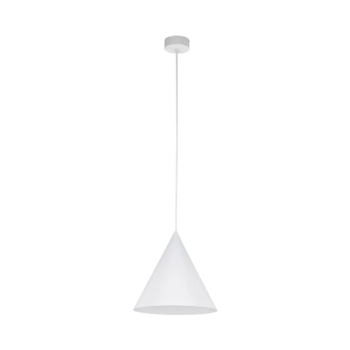 LAMPA WISZĄCA Z BIAŁYM KLOSZEM-STOŻKIEM
