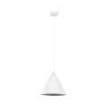 LAMPA WISZĄCA Z BIAŁYM KLOSZEM-STOŻKIEM