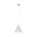LAMPA WISZĄCA Z BIAŁYM KLOSZEM-STOŻKIEM