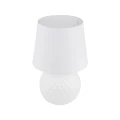 BIAŁA LAMPKA NOCNA Z CERAMICZNĄ PODSTAWĄ