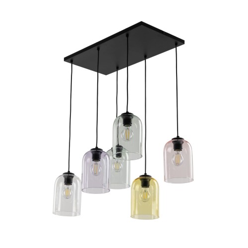nowoczesna lampa wisząca ze szklanym kloszem