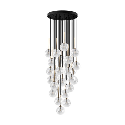 nowoczesna lampa wisząca ze szklanym kloszem
