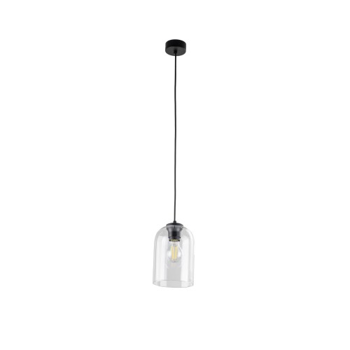 nowoczesna lampa wisząca ze szklanym kloszem