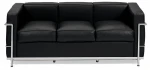 Sofa trzyosobowa Kubik czarna skóra TP